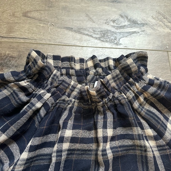 Melissa Nepton Anko Ruffle Neck Plaid Top XS NWOT - Picture 5 of 5